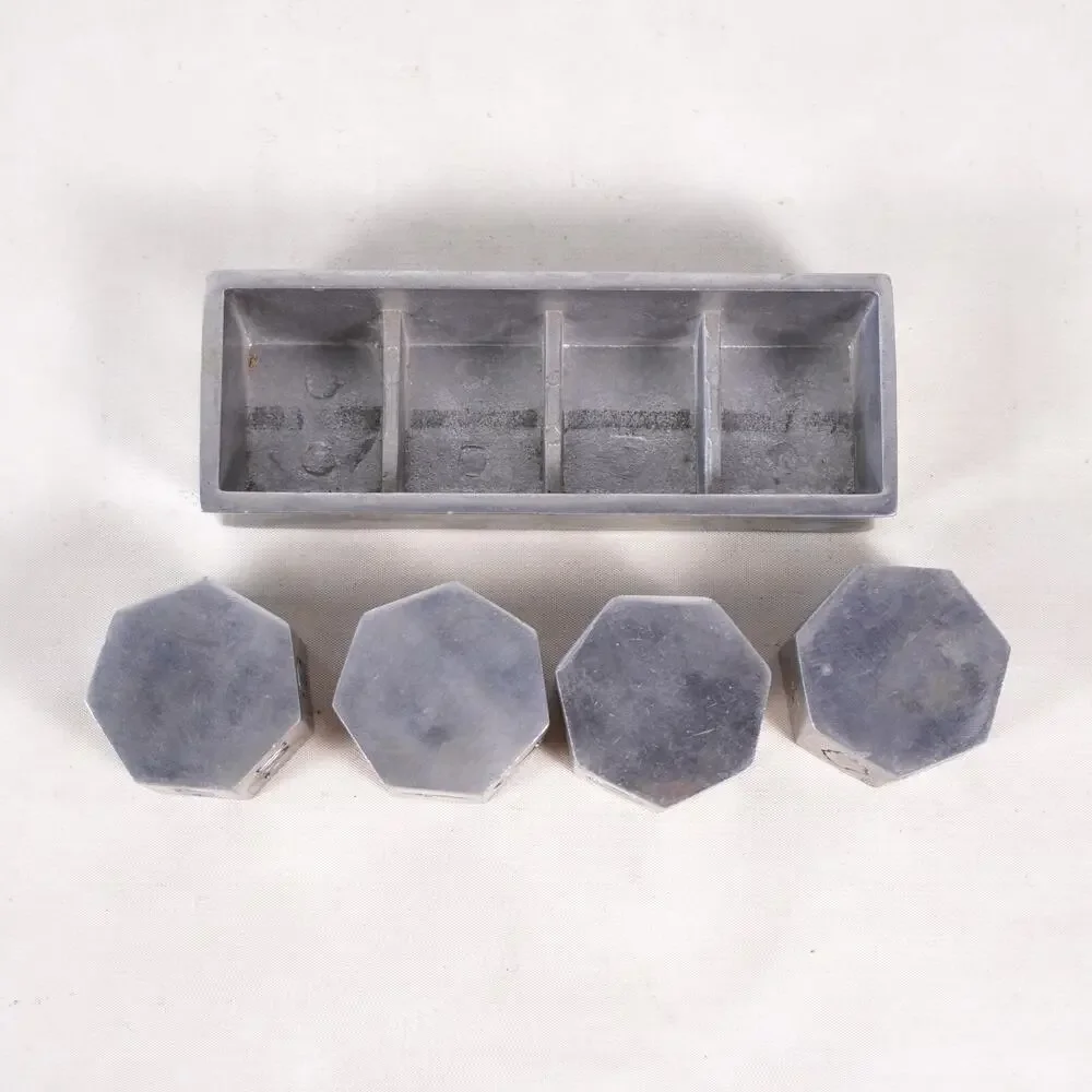 Pottery Barn Pewter Metal Cube Perpetual Desk Calendar Date Office Decor Vintage